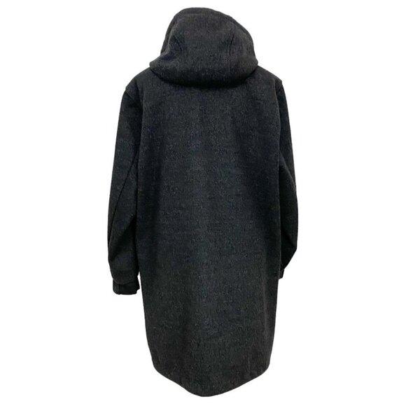 BODYBAG BY JUDE CHARCOAL GREY WOOL BLEND HOODED MID-LENGTH COAT - M - Picture 4 of 10